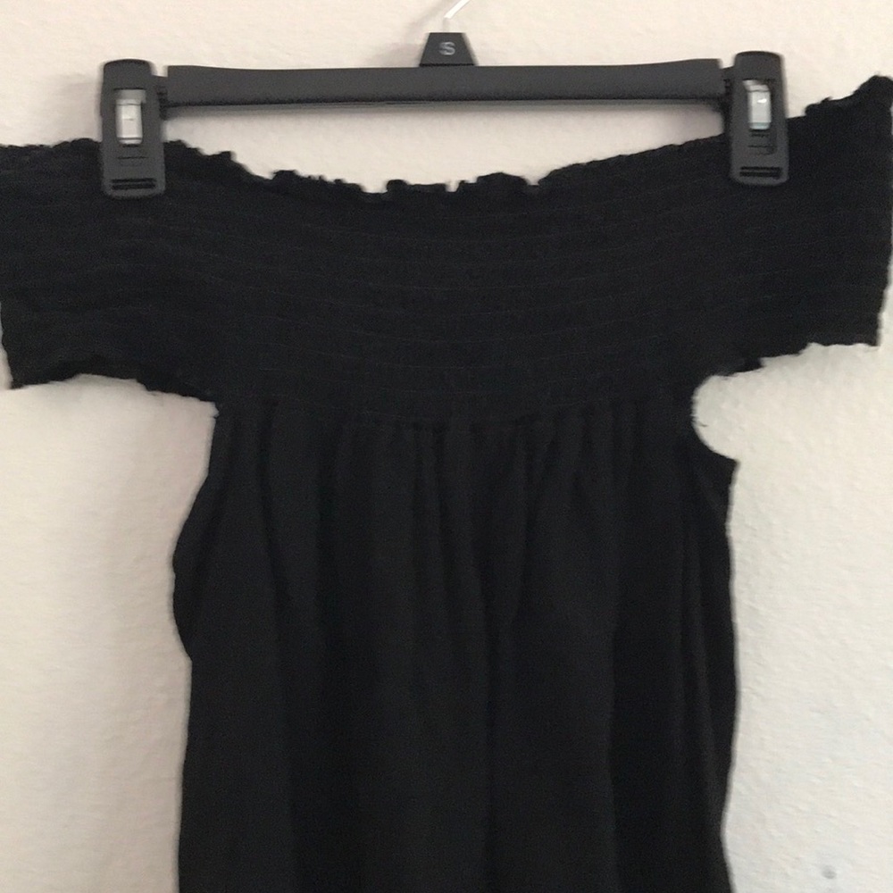 Brandy scrunchie off the shoulder top